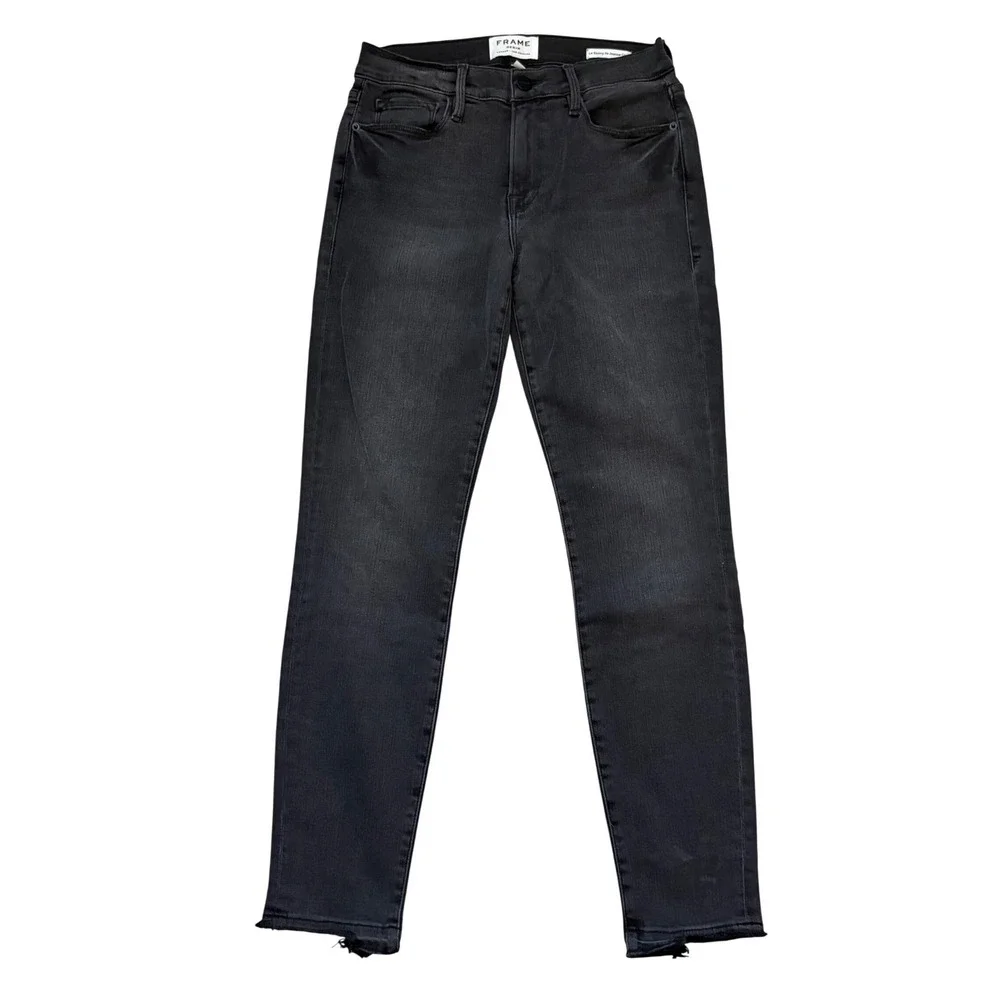 FRAME Women's Size 27 Le Skinny‎ de Jeanne Crop Jeans Black Denim NWT